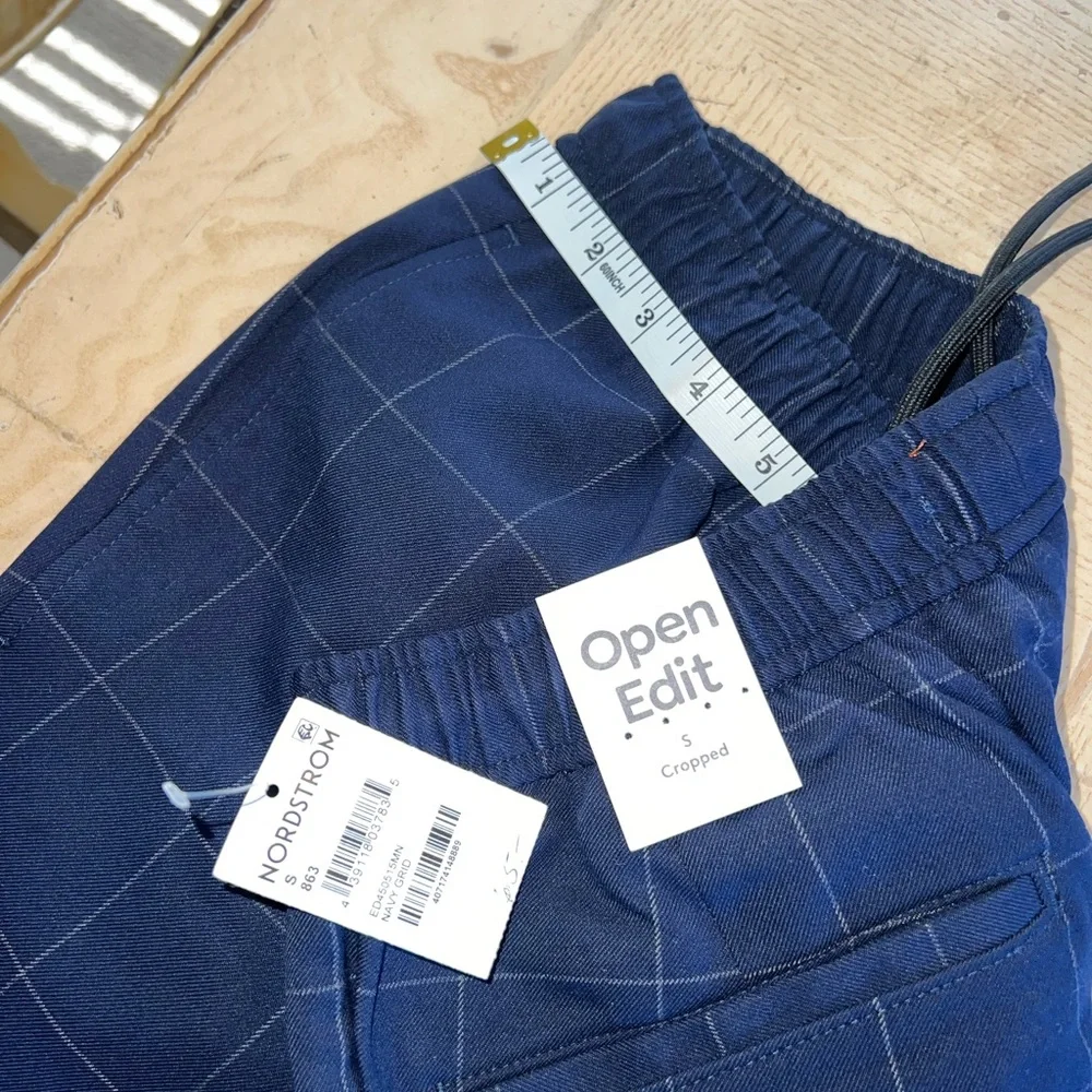 OPEN EDIT Men's E-Waist Plaid Stretch Pants NEW size small